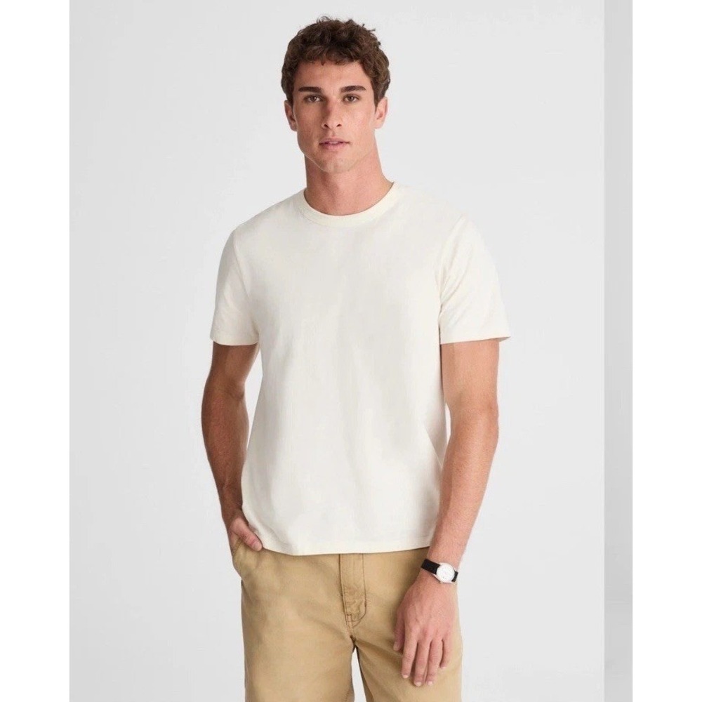Madewell NWT Garment-Dyed Allday Crewneck Tee Soft White Size Large – Read